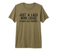 Solo UN Lass Que AMA A LOS Hombres EN Kilts Funny Scottish Kilt Meme Camiseta Premium