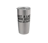 SOLO UN LASS QUE AMA A LOS HOMBRES EN KILTS Funny Scottish Kilt Meme Vaso térmico de acero inoxidable de doble pared