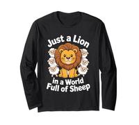 Sólo un león en un mundo lleno de ovejas Pun lindo León Manga Larga