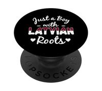 Solo Un Niño con Raíces Letonias Divertidas Letonia Chicos Diciendo PopSockets PopGrip Adhesivo