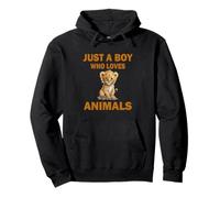 Solo un niño que ama a los animales del león Niños Sudadera con Capucha