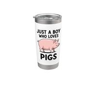 Solo un niño que ama a los cerdos Vaso térmico de acero inoxidable de doble pared