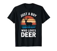 Solo un niño Que ama a los Ciervos Amantes de la Vida Silvestre Niños Ciervo Camiseta