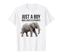 Solo un niño Que ama a los Elefantes Camiseta gráfica económica, Hombre, Blanco, XL