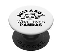 Solo un niño Que ama a los Pandas Lindo Oso Panda PopSockets PopGrip Adhesivo