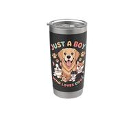 Solo un niño que ama a los perros | Perro, para niños Vaso térmico de acero inoxidable de doble pared