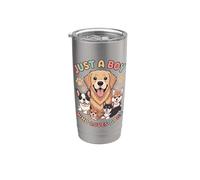 Solo un niño que ama a los perros | Perro, para niños Vaso térmico de acero inoxidable de doble pared