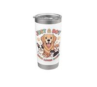 Solo un niño que ama a los perros | Perro, para niños Vaso térmico de acero inoxidable de doble pared