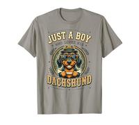 Solo un niño Que ama a su Perro Salchicha Weiner Kids Boys Camiseta