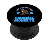Solo un niño Que ama Ardilla Monos Chicos Ardilla Mono PopSockets PopGrip Adhesivo