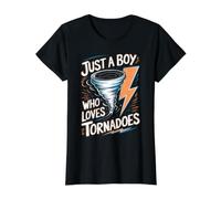 Solo un niño Que ama el meteorólogo de tormenta de Tornado Boys Camiseta gráfica económica, Mujer, Negro, L