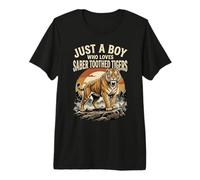 Solo un niño Que ama el Tigre Dientes de Sable Camiseta Premium