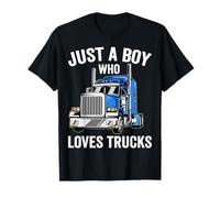 Solo un niño Que ama los Camiones Semi Truck para niños Camiseta