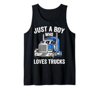 Solo un niño Que ama los Camiones Semi Truck para niños Camiseta sin Mangas