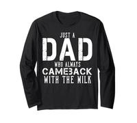 Solo un padre que siempre volvía con The Milk Funny Dad Manga Larga