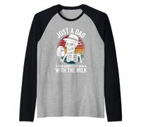 Solo un papá que siempre volvió con el Día del Padre con leche Camiseta Manga Raglan