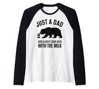 Solo un papá Que Siempre volvió con el Día del Padre con Leche Camiseta Manga Raglan