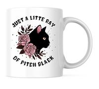 Solo Un Pequeño Rayo De Oscuridad Total Gato Supersticioso Negro Tazas Cerámica Taza De Café Con Asa Taza Para Zumo Bebidas Leche 330Ml