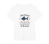 Solo un Piscis Siendo Emocional en el zodíaco de la Playa Camiseta, Mujer Tallas Grandes, Blanco, 5XL Grande