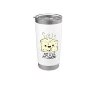 Solo un segundo, soy apestoso, divertido juego de palabras con queso Vaso térmico de acero inoxidable de doble pared