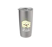 Solo un segundo, soy apestoso, divertido juego de palabras con queso Vaso térmico de acero inoxidable de doble pared