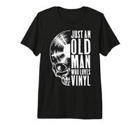 Solo un Viejo Que ama los Discos de Vinilo Gothic Skull LP Camiseta Premium