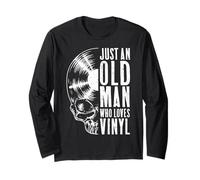 Solo un Viejo Que ama los Discos de Vinilo Gothic Skull LP Manga Larga