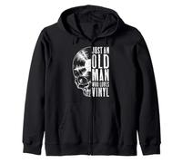 Solo un Viejo Que ama los Discos de Vinilo Gothic Skull LP Sudadera con Capucha