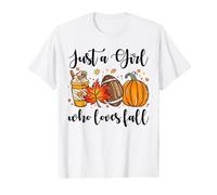Solo una Chica a la Que le Encanta el fútbol otoñal, Calabaza, acogedora Hoja de otoño Camiseta gráfica económica
