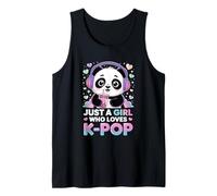 Solo una Chica a la Que le Encanta el K-Pop Kawaii Panda Drink Boba Music Camiseta sin Mangas