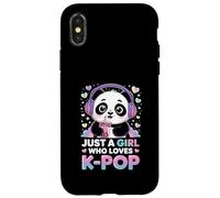 Solo una Chica a la Que le Encanta el K-Pop Kawaii Panda Drink Boba Music Carcasa para iPhone X/XS