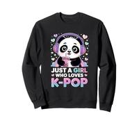 Solo una Chica a la Que le Encanta el K-Pop Kawaii Panda Drink Boba Music Sudadera
