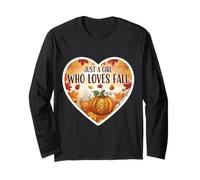 Solo una Chica a la Que le Encanta el otoño con Especias de Calabaza y Hojas para Amantes del otoño Manga Larga