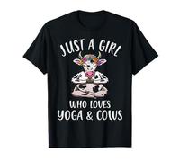 Solo una Chica a la Que le Encanta el Yoga y Las Vacas, Divertido Yoga con Vacas meditando Camiseta