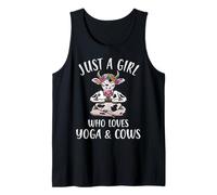 Solo una Chica a la Que le Encanta el Yoga y Las Vacas, Divertido Yoga con Vacas meditando Camiseta sin Mangas