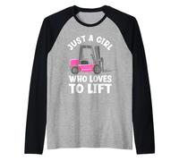 Solo una chica a la que le encanta levantar una operadora de montacargas Camiseta Manga Raglan
