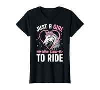 Solo una Chica a la Que le Encanta Montar Divertidos Amantes de los Caballos ecuestres Camiseta
