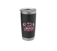 Solo una chica a la que le encanta viajar | Wanderlust Globetrotter Vaso térmico de acero inoxidable de doble pared