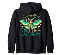 Solo una Chica a la Que le encantan Las polillas Luna Moths, Menta y Pastel. Sudadera con Capucha