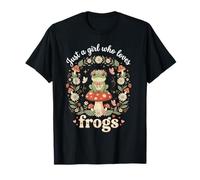Solo una Chica a la Que le encantan Las Ranas Cottagecore Mushroom Forest Camiseta
