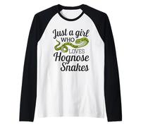 Solo una Chica a la Que le encantan Las Serpientes Nariz de Cerdo, Reptil, Linda Serpiente Camiseta Manga Raglan