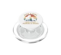 Solo una Chica a la Que le encantan los Caballos y los Perros Retro Sunset PopSockets PopGrip para MagSafe