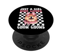 Solo una Chica a la Que le encantan los Chow Chows Chow Dog Coquette Bow PopSockets PopGrip Adhesivo