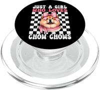Solo una Chica a la Que le encantan los Chow Chows Chow Dog Coquette Bow PopSockets PopGrip para MagSafe
