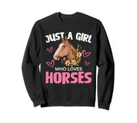 Solo una chica a la que le encantan los corazones florales de los caballos Sudadera
