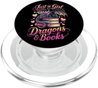 Solo una Chica a la Que le encantan los Dragones y los Libros, Lindo ratón de Biblioteca PopSockets PopGrip para MagSafe