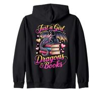 Solo una Chica a la Que le encantan los Dragones y los Libros, Lindo ratón de Biblioteca Sudadera con Capucha