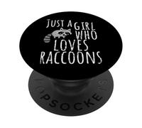 Solo una Chica a la Que le encantan los mapaches, Divertido Mapache de Animales Salvajes PopSockets PopGrip Adhesivo