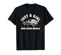 Solo una Chica a la Que le encantan los Muscle Cars, Muscle Car Retro Americano Camiseta