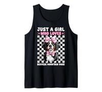 Solo una Chica a la Que le encantan los Perros de montaña de Berna Coquette Bow Camiseta sin Mangas